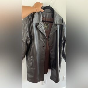 Dark brown leather jacket